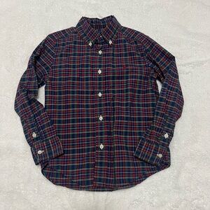 Ralph Lauren Boys Plaid‎ Button-Down Shirt, red, blue, green, like new  size 5